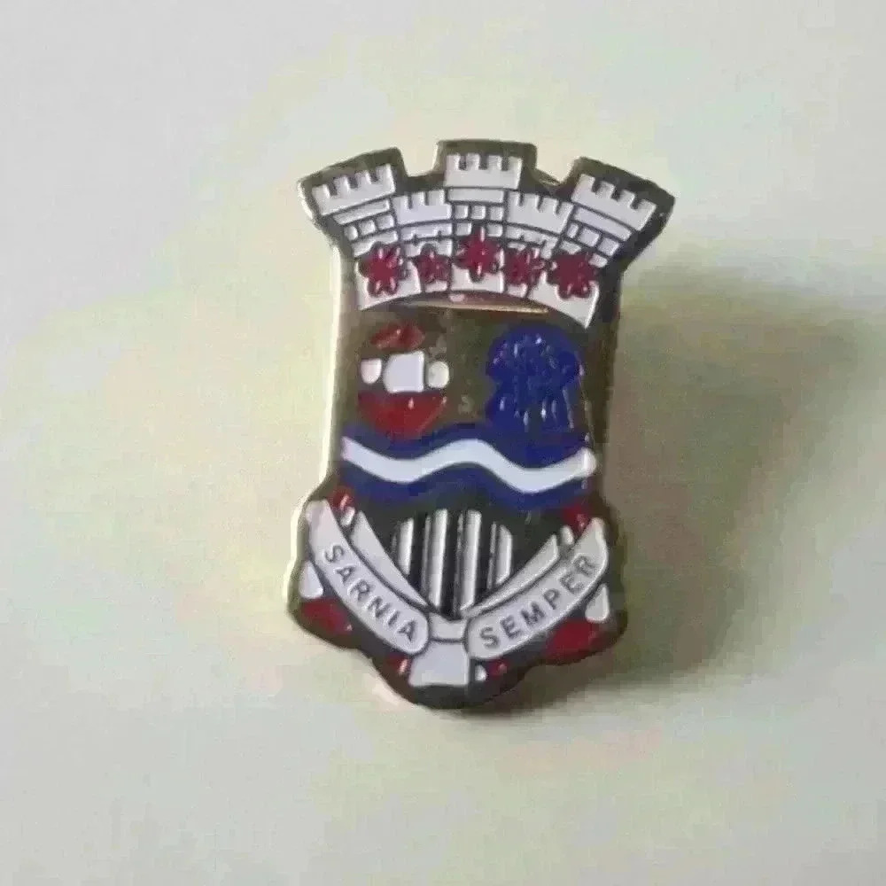 Sarnia  Semper Lapel Hat Pin 3 Castle Towers Ontario Canadian Provence Crest